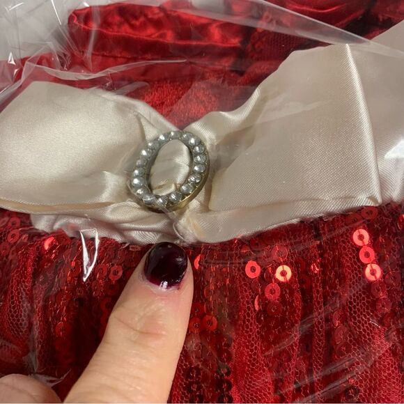 Christmas Holiday Red Velvet Party Fit Flare Dress 3T Faux Fur Trimmed Santa - Picture 7 of 9